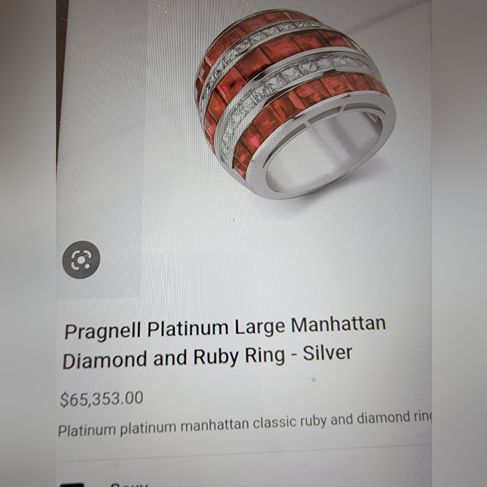 *  Not for sale*  Princess cut ruby and round diamond ring - Picture 8 of 8